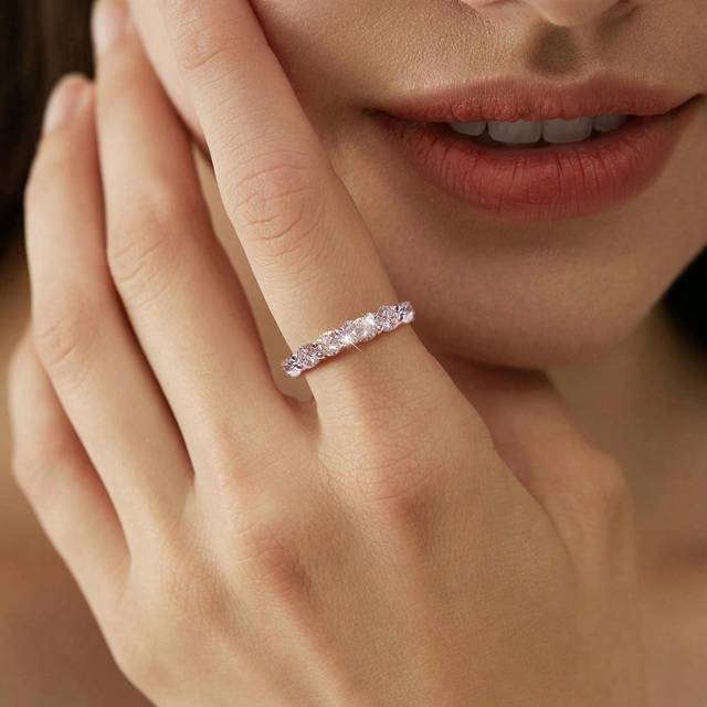 SHEIN 1Pc Moissanite Engagement Ring Wedding Band S925 Sterling Silver Elegant Single Ring Fine Jewelery Luxury Ladies Jewelery Gifts For Women