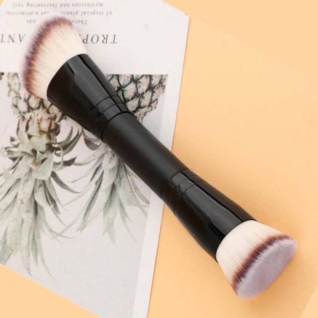 SHEIN 1pc Portable Dual-Ended Multi-Functional Makeup Brush For Face, Men & Women, Including Foudation Brush, Contour Brush, Powder Brush, Blush Brush