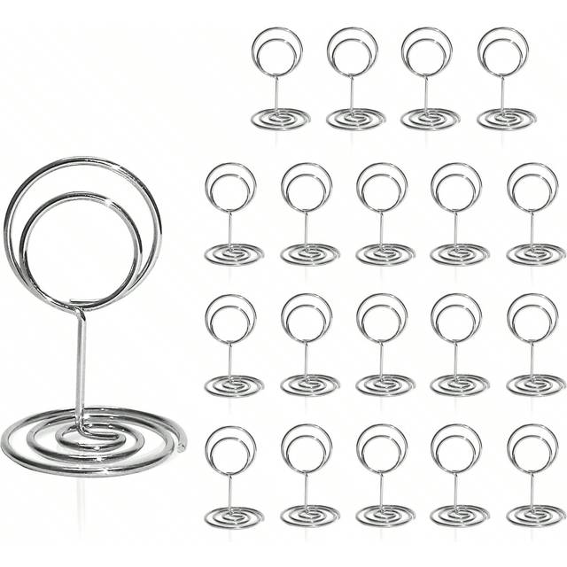 SHEIN Table Number Holders 20Pcs - 2 Inch Mini Place Card Holder Short Table Number Stands For Wedding Party Graduation Reception Restaurant Home Centerpiec