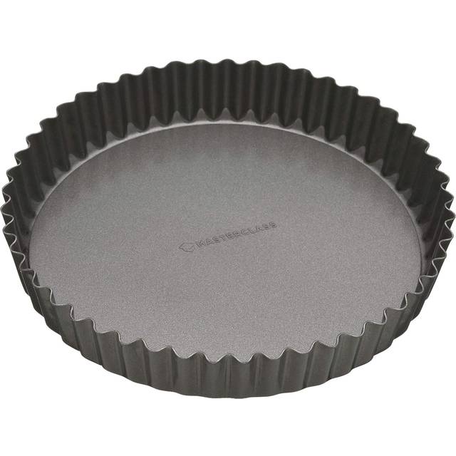 Master Class flöjtad flan tenn/quiche panna med lös bas 25 cm (10 inches) Grå