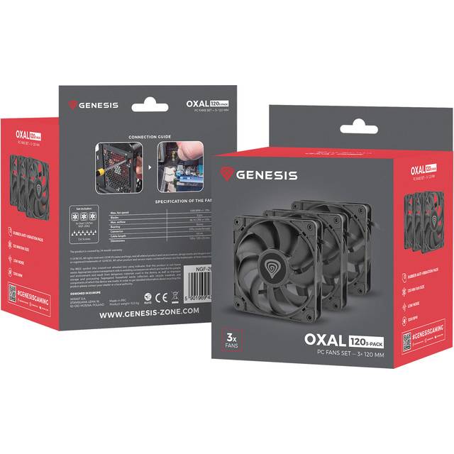 Natec Oxal Box Fläkt 120 (3 enheter)