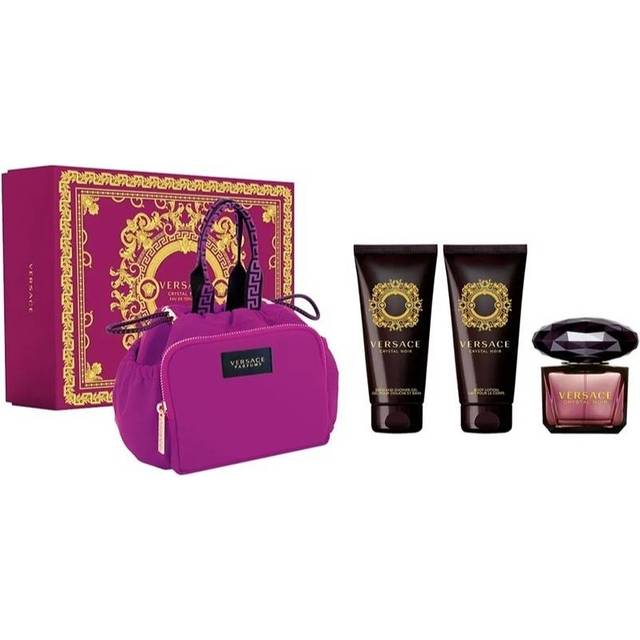 Versace Cristal Noir 4 Piece Gift Set: Eau de Toilette 90ml - Shower Gel 100ml - Body Lotion 100ml - Bag