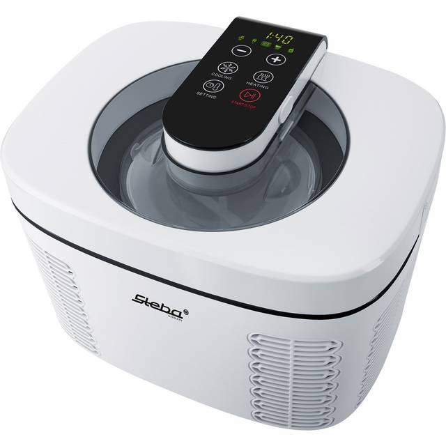 Steba IC 110 glassmaskin, helautomatisk och självkylande Peltier-element, omedelbart klar för användning utan förkylning, 180 min timer, 1,2 l isbehållare och 1,1 l yoghurtbehållare, automatisk