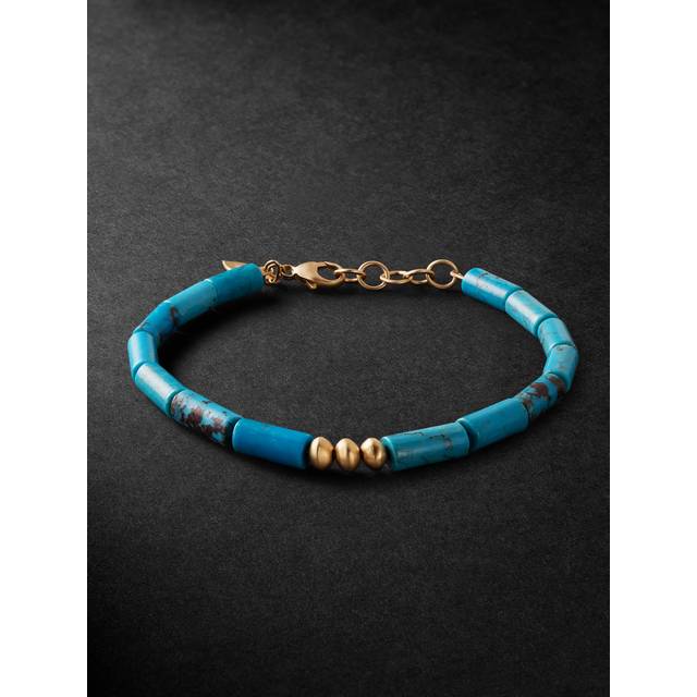 Jacquie Aiche - Gold Turquoise Beaded Bracelet - Men - Blue