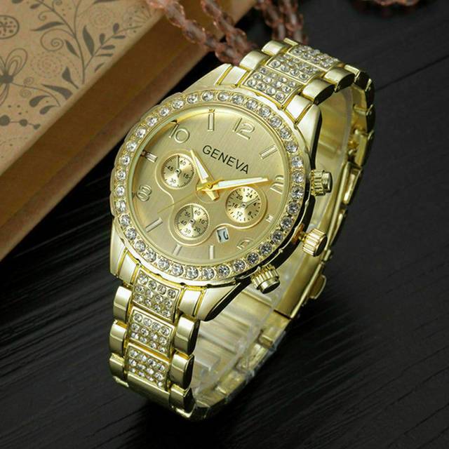 Geneva platinum crystal ladies women girl stainless steel quartz wrist watch uk