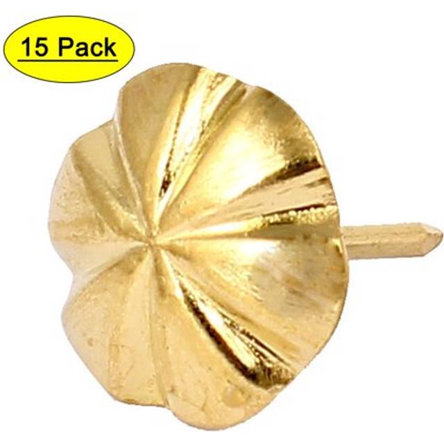 16mm Dia Upholstery Nail Decorative Tack Stud Push Pin Thumbtack Gold Tone 15pcs