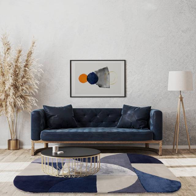 Corel Area Rug - Navy (Oval 13&#39;4&#34; x 19&#39;2&#34;)