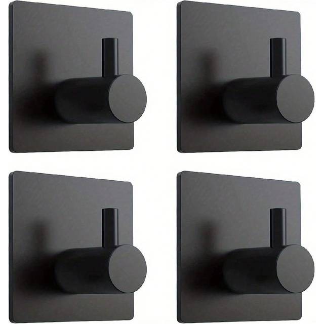 SHEIN 1PC,Stainless Steel Hook Towel Hook, Hat Hook, No Drilling Glue Hook,Punch Free Bathroom Hook, Over The Door Coat Hook For Bath Towel, Household Stora