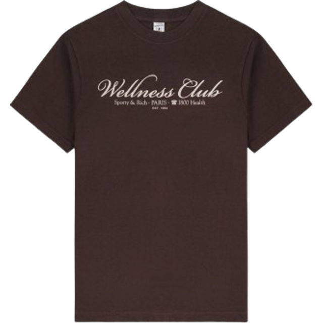 Sporty & Rich Womens Chocolate Health Logo-print Cotton-jersey T-shirt Xs - CHOCOLATE