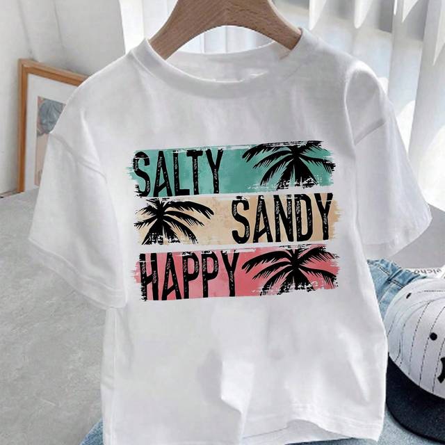SHEIN Young Boy Round Neck Letter Print Short Sleeve T-Shirt, Summer