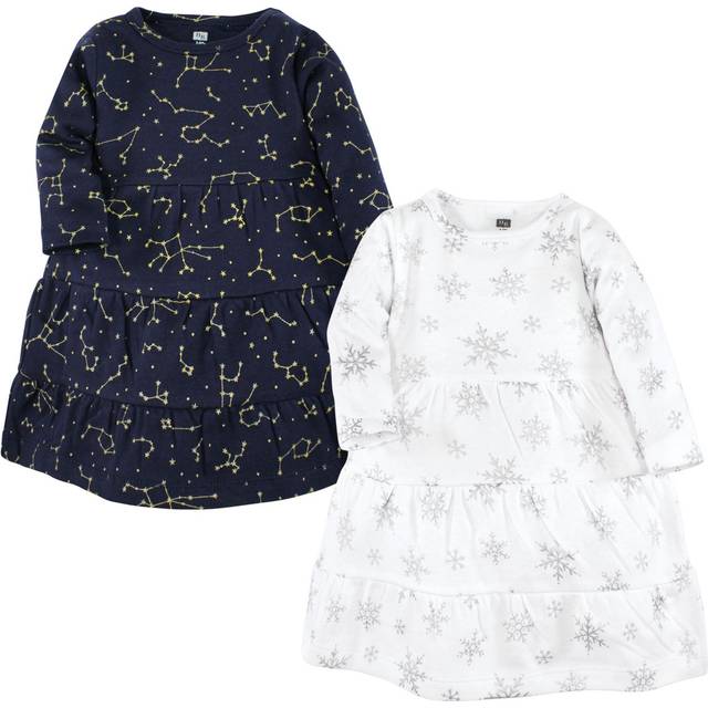 Hudson Baby Infant and Toddler Girl Cotton Dresses  Metallic Snowflake Star  6 Years