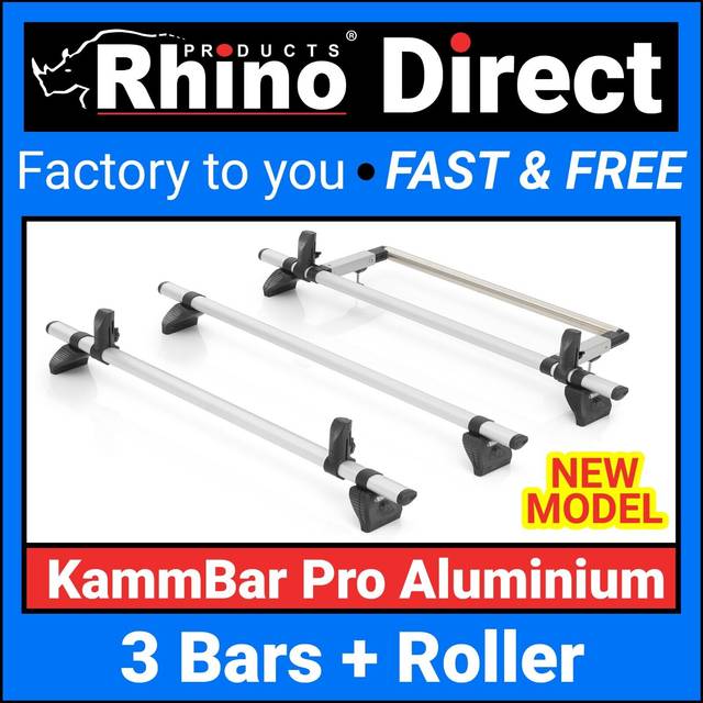 Rhino Kammbar Pro - 3 Aluminium Bars, 1.2 M Wide