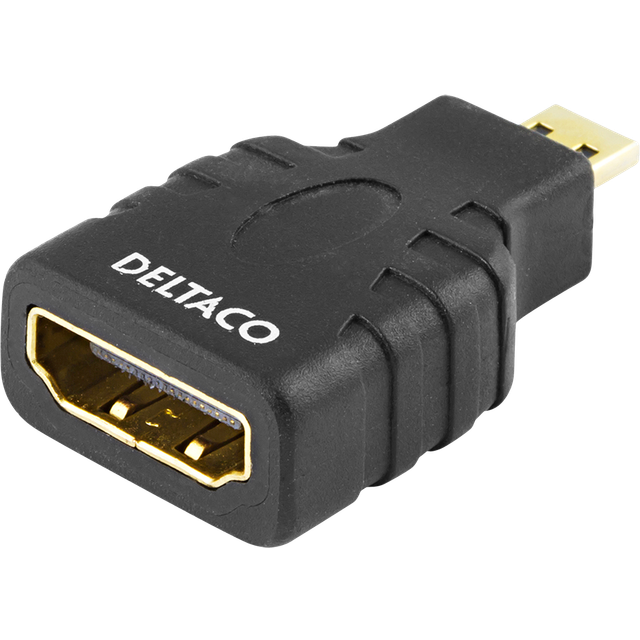 HDMI-adapter, A hon-D han(micro)-kontakt, svart