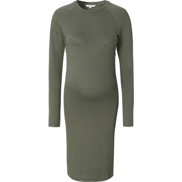 Noppies Dam Zane Ultra Soft Nursing Dress Ls klänning, OLIV, S
