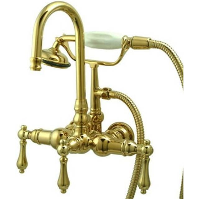 Clawfoot Tub Filler With Hand Shower - Metal Lever Handles
