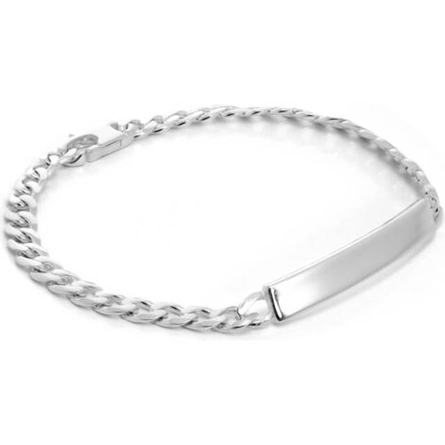 Sterling Silver 7mm Curb Chain Gents Womens Id Bracelet 7 Inch Identity