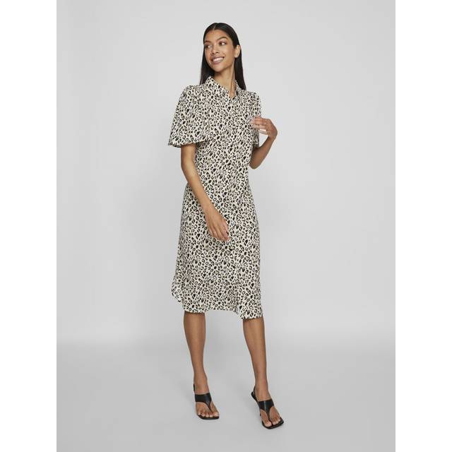 Vila - Skjortklänning viJona 2/4 Shirt Dress - Beige