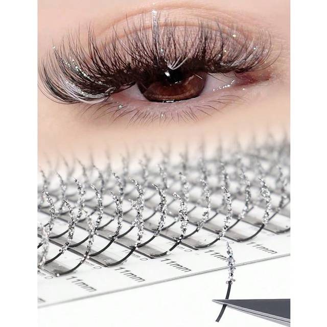 Winky Beauty Wispy Spikes Glitter Manga Lashes Individual False Eyelashes Premade Fans Fairy Eyelash Extension Single Cluster Lashes Soft And Skin-Friendly D Curl