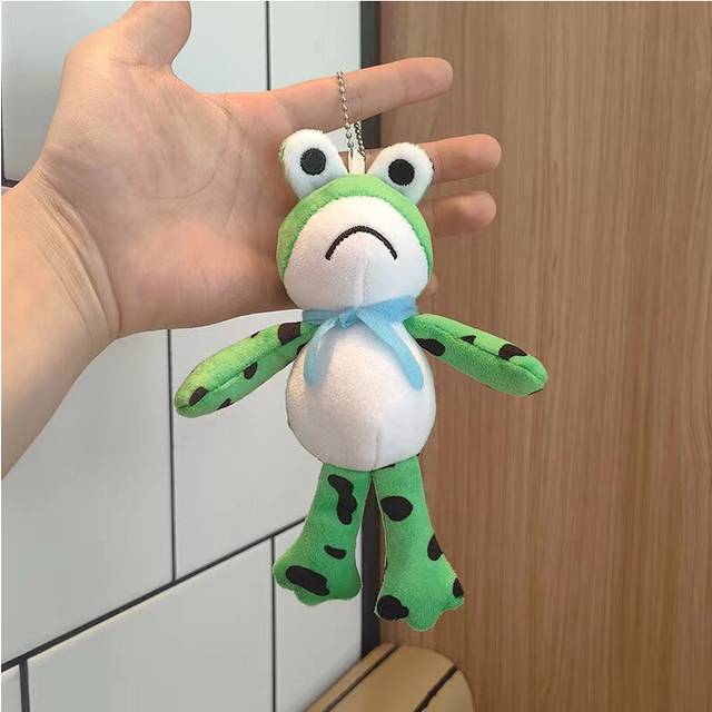(StyleA) Super Soft 15cm Frog Plush Keychain Long Legs Stuffed Animal Toy