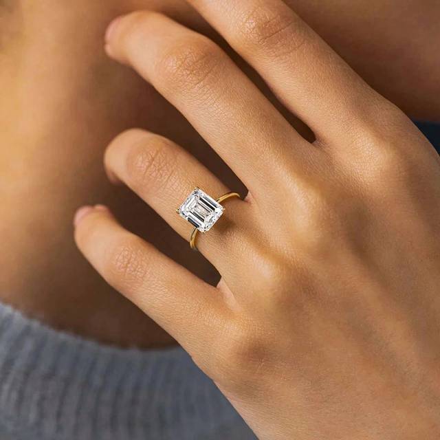 GAGAFEEL 1pc Elegant Classic S925 Sterling Silver Geometric Square Zirconia Multi Size Ring For Women&#39;s Proposal And Engagement Gift