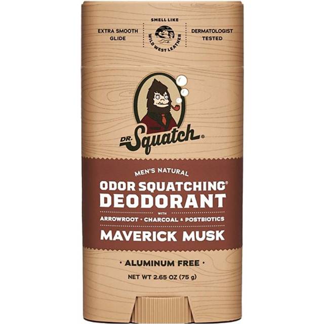 Dr. Squatch Men's Natural Deodorant Stick Aluminum Free Maverick Musk 2.65 oz