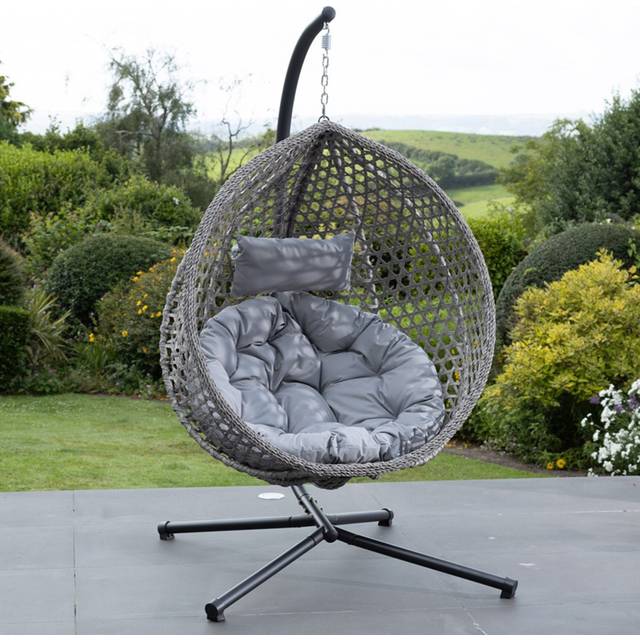 Artemis Home Bradshaw Swing Egg Pod Chair - Light Grey, Grey