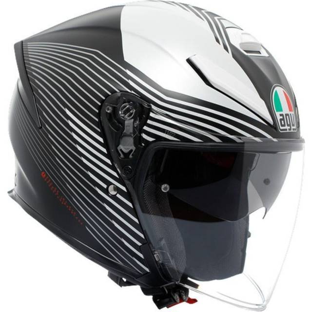 AGV K5 Jet Evo Control, open face helmet , color: Matt Black/White , size: M