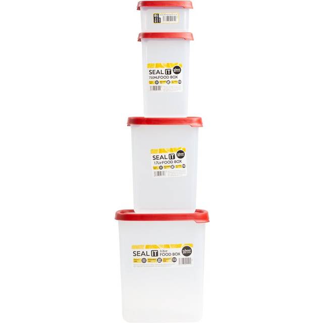 Wham Seal It 4 Container Food Storage Set Red