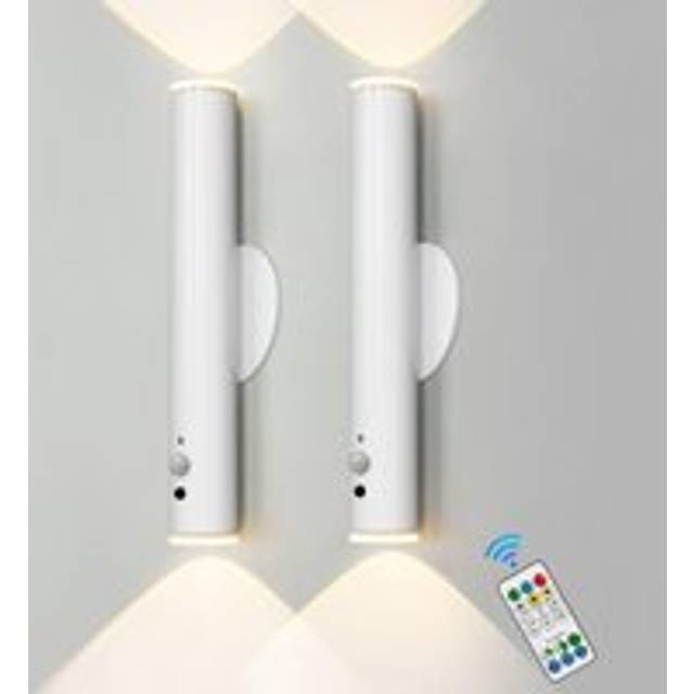 2 Packs Battery Operated Wall Lights with Motion Sensor, Rechargeable Wall Lamp Indoor, White - One Size