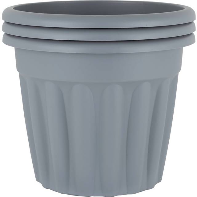 Wham Vista Round Planter Upcycle Grey (40cm H x 50cm W x 50cm D)