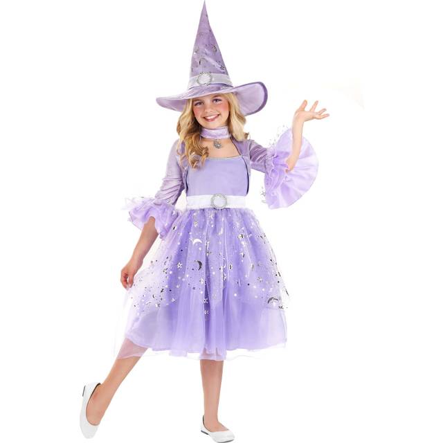 Kid's Celestial Witch Costume | Girl's Witch Costumes - Purple&#47;Gray&#47;White (S)