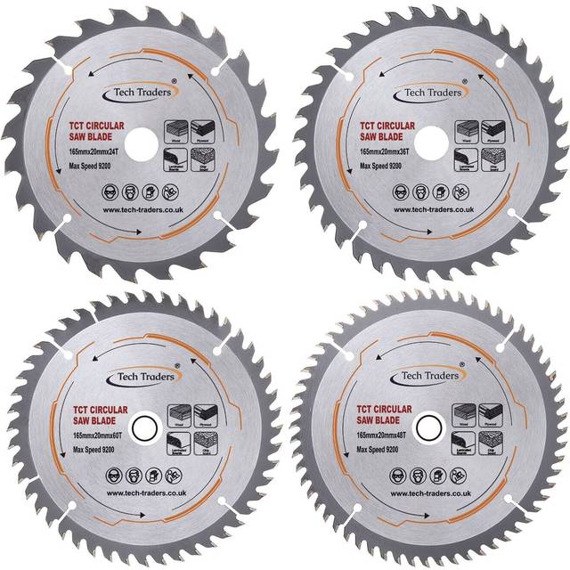 TCT165MX-DSK Circular Wood Saw Blades 165mm x 20mm (16mm Ring) Pack D Compatible with Makita Bosch Dewalt etc