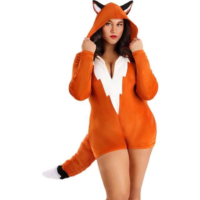 Plus Size Fierce Fox Women's Costume Romper | Adult Animal Costumes - Black&#47;Orange&#47;White (2X)