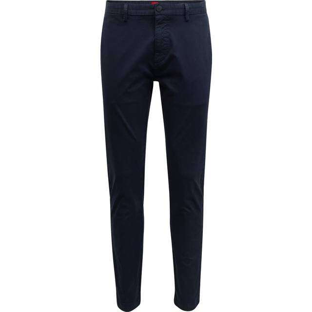 Slim-fit chinos in stretch-cotton gabardine - Dark Blue