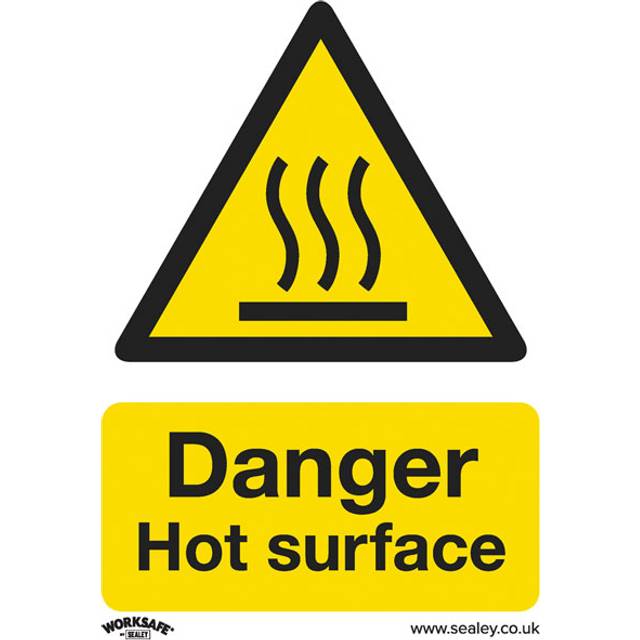 Worksafe SS42P1 Warning Safety Sign - Danger Hot Surface - Rigid P...
