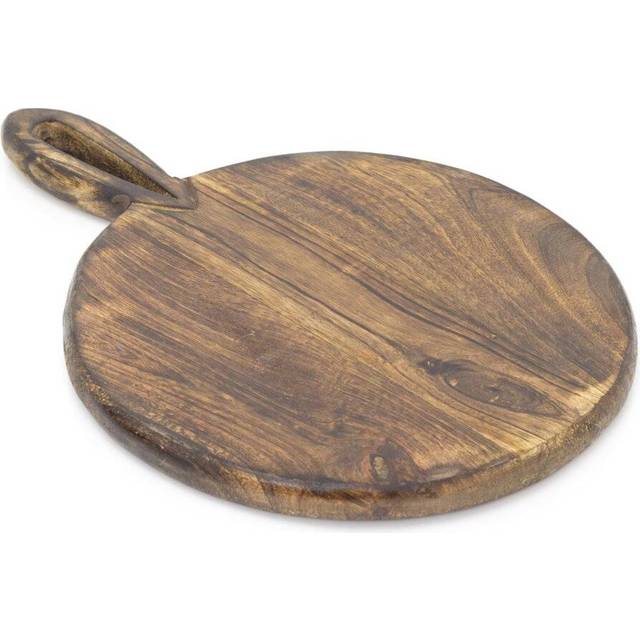 27cm round mango wood chopping board | wooden cutting board serving platter