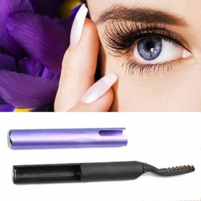 Electric heated eyelash curler pen electronic eye lash tool perm effect purple