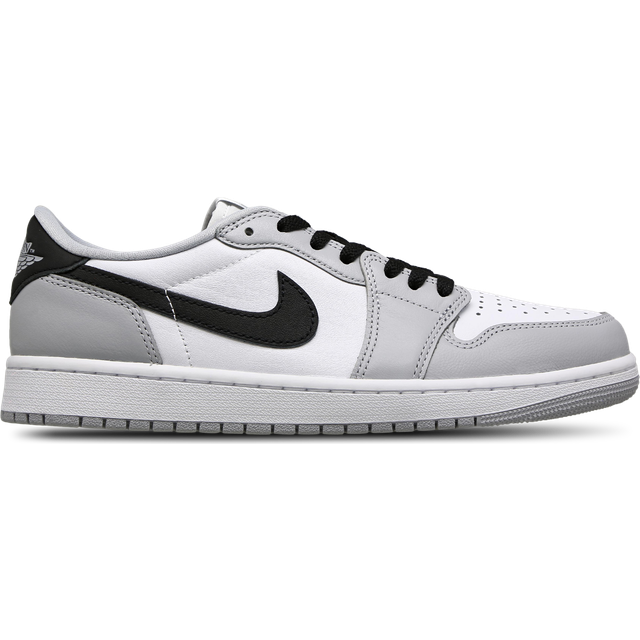 Air Jordan 1 låg-OG-skor (CZ0790-110, vit/varg grå/svart) storlek 9,5, Vit svart varg grå 110, 43 EU
