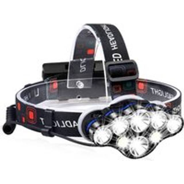 Alwaysh - Headlamp, Head Torch 18000 Lumens 8 led 8 Lighting Modes, Ultra Powerful led Headlamp usb Rechargeable 90° Adjustable Waterproof and