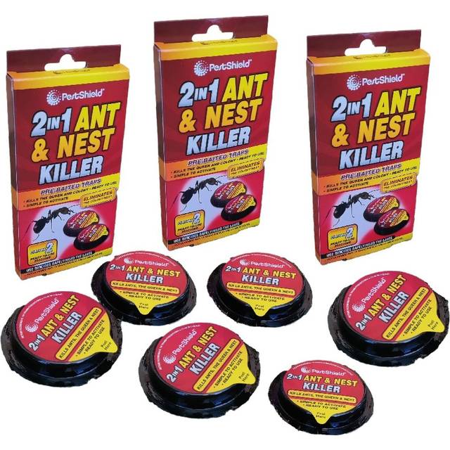 3 x 2 In 1 Ant And Nest Killer Ant Bait Stations - Black