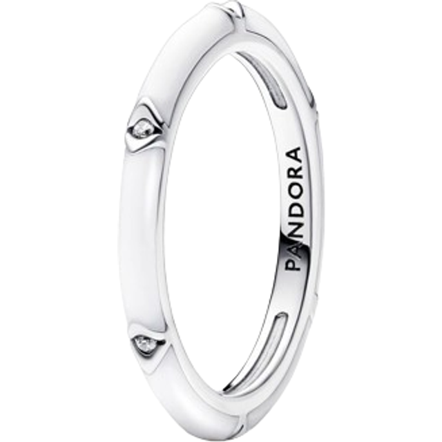 Pandora ME Stones & Enamel Ring - Enamel / Sterling silver / Cubic zirconia / White - Sz. 62