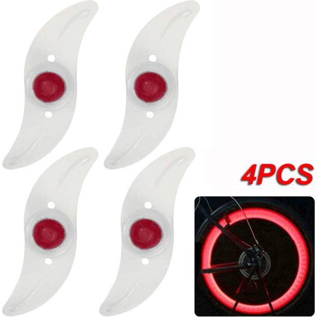(a-4PCS Red) 1-4-8pcs LED Bike Spokes 3 Modes Wheel Light Night Cycling Safety Warning Decorative Wheel Lamp