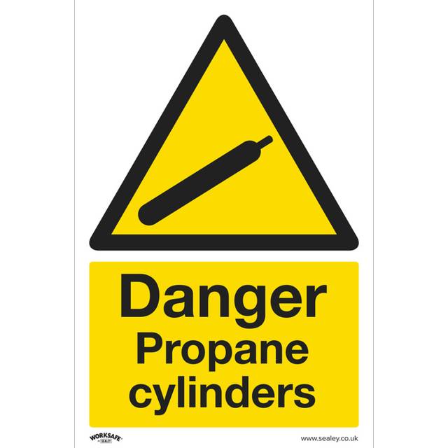 SEALEY Warning Safety Sign - Danger Propane Cylinders - Rigid Plastic | SS62P1 | GSF Car Parts