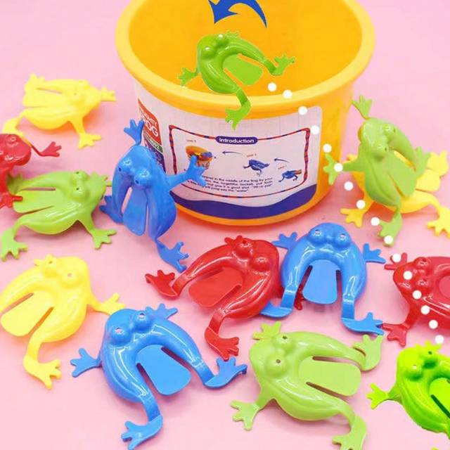SHEIN 20pcs Random Color Jumping Frog Bounce Fidget Toys, Novelty Assorted Stress Reliever Toys, Birthday Gift, Party Favor, Creative Small Gift,Holiday Acc