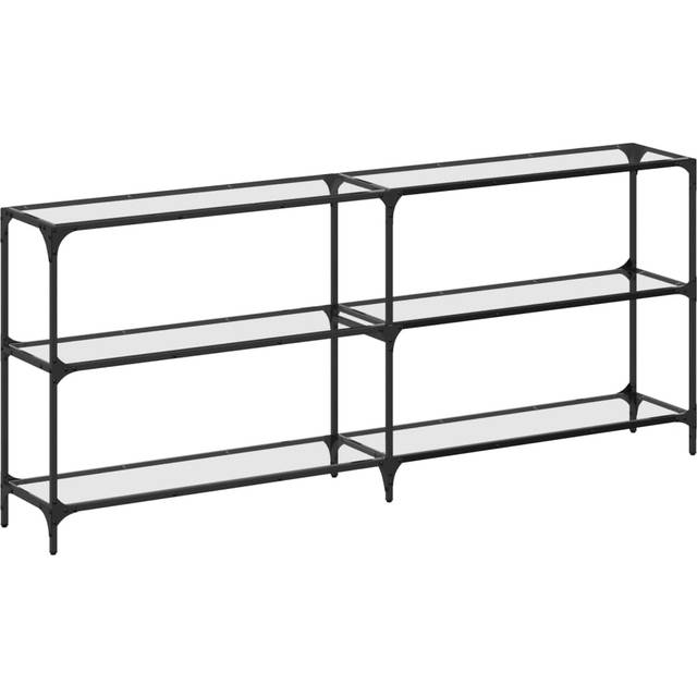 vidaXL Console Table with Transparent Glass Top 194.5x30x81 cm Steel