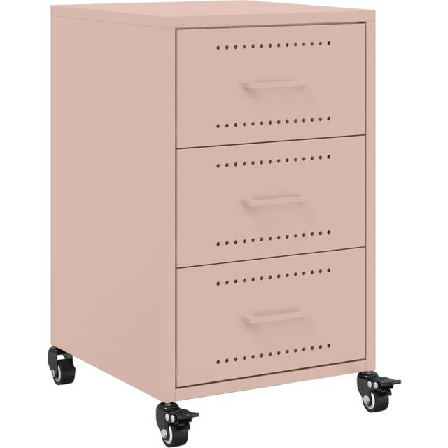 vidaXL Bedside Cabinet Pink 36x39x59 cm Steel