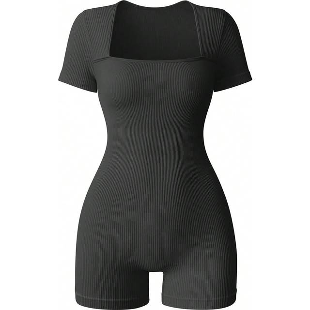 SHEIN Seamless Ribbed High Elasticity Yoga Sports Jumpsuit