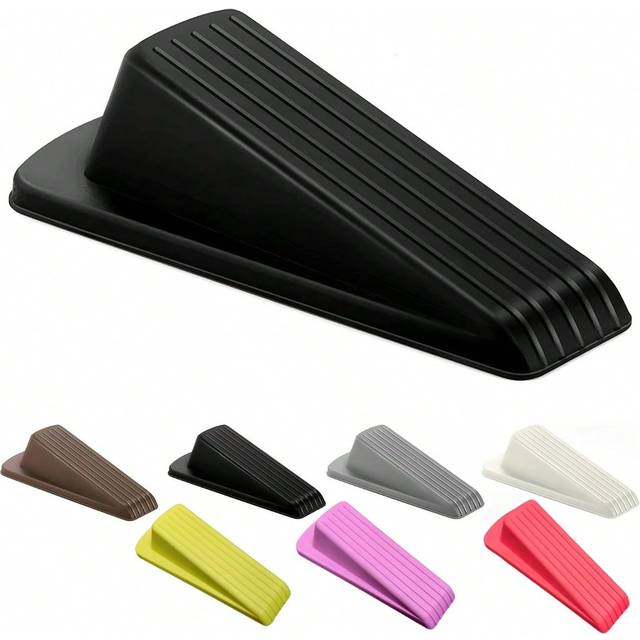SHEIN 1pc High-Quality Large Heavy-Duty Rubber Door Stopper - Provides Extra Grip, Adjustable And Flexible, Leaves No Marks Of Scuffing, Easy To Keep Doors