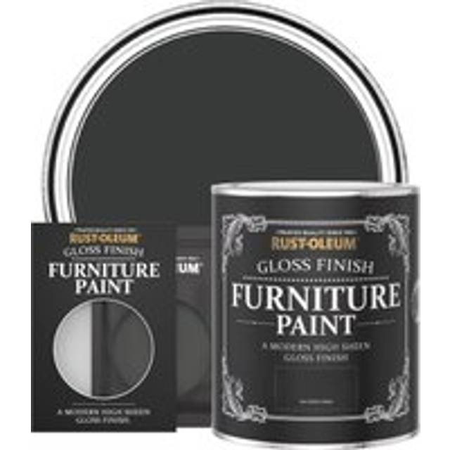 Rust-Oleum Gloss Furniture Paint - NATURAL CHARCOAL (BLACK) - 10ml - Yellow
