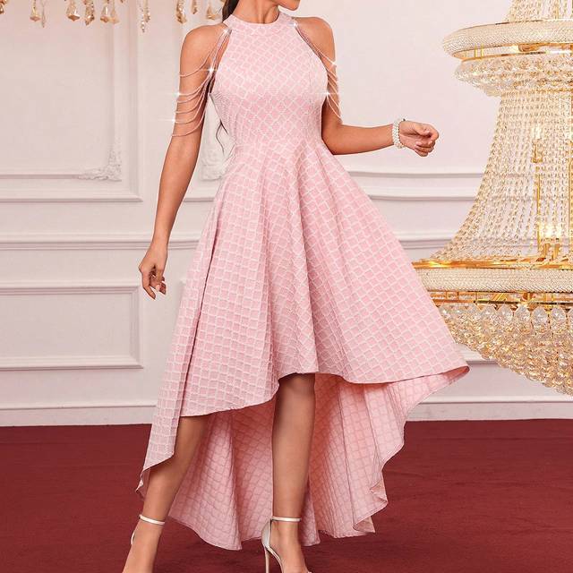 Moosta Women&#39;s Chain Decorated Ball Gown (Heavy Duty), Elegant Evening Party Wedding Dress